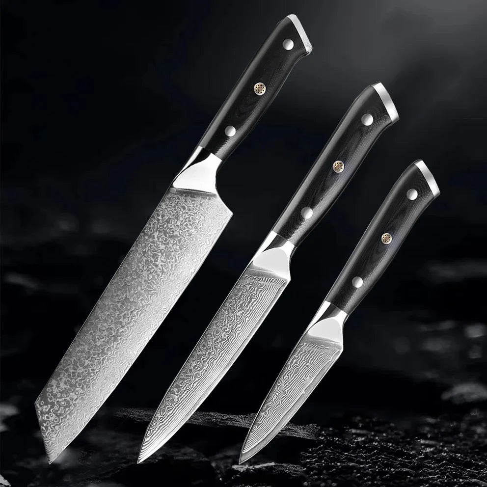 Akarui (あかるい) Japanese Santoku Chef Knife with Ebony Handle