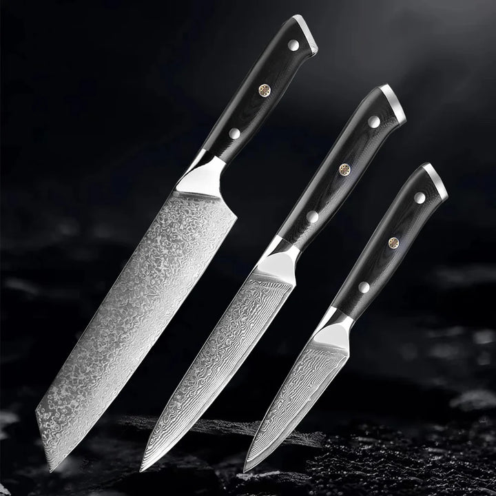 Akarui (あかるい) Japanese Santoku Chef Knife with Ebony Handle