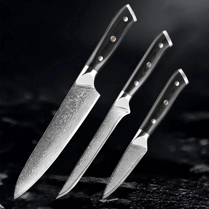 Akarui (あかるい) Japanese Santoku Chef Knife with Ebony Handle