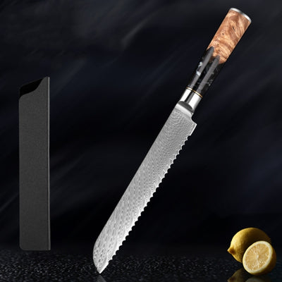 SAKUTO (作東) Japanese Damascus Steel Kitchen Knife Set With Resin Handle