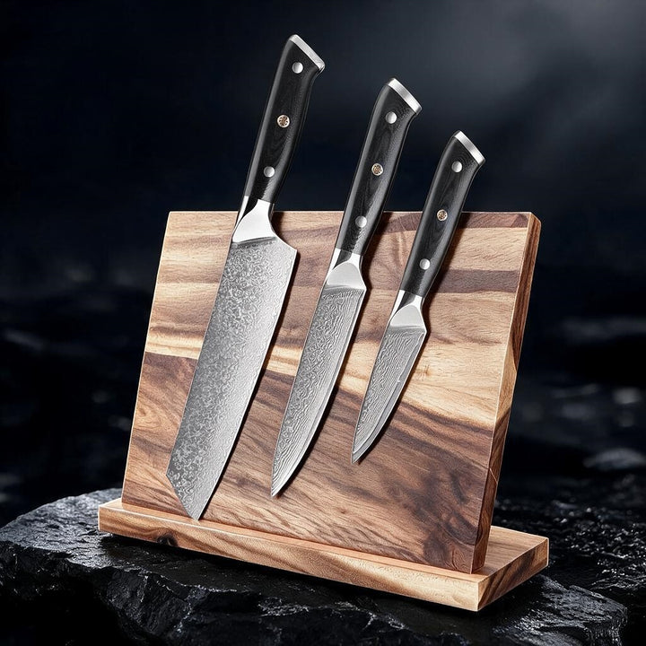 Akarui (あかるい) Japanese Santoku Chef Knife with Ebony Handle