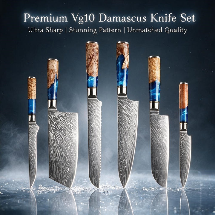 Kitchen Knife Set, Japanese Damascus Steel Set Knife Professional Ultra Sharp Chef Knife