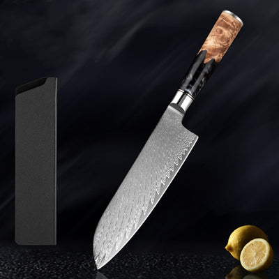 SAKUTO (作東) Japanese Damascus Steel Kitchen Knife Set With Resin Handle