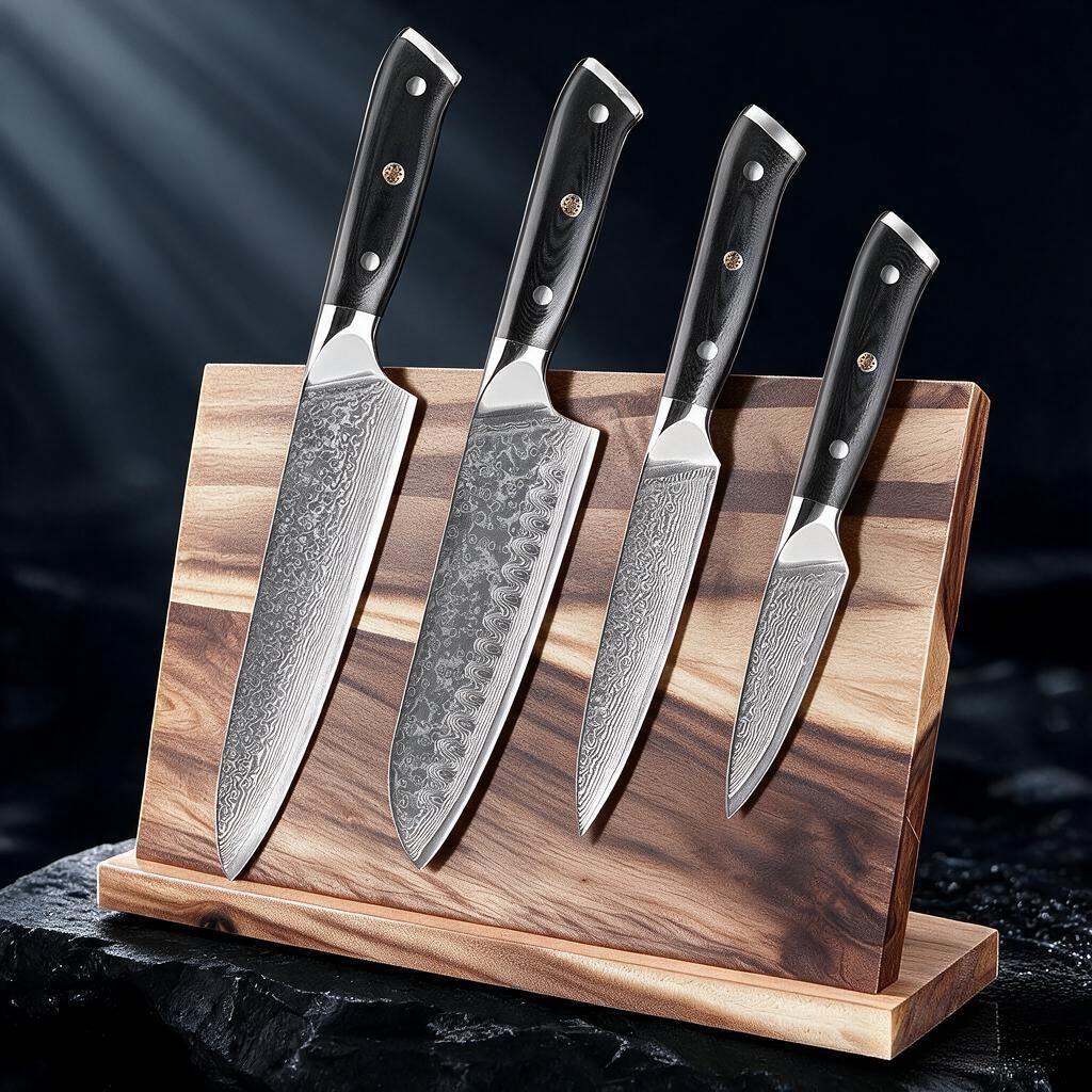 Akarui (あかるい) Japanese Santoku Chef Knife with Ebony Handle