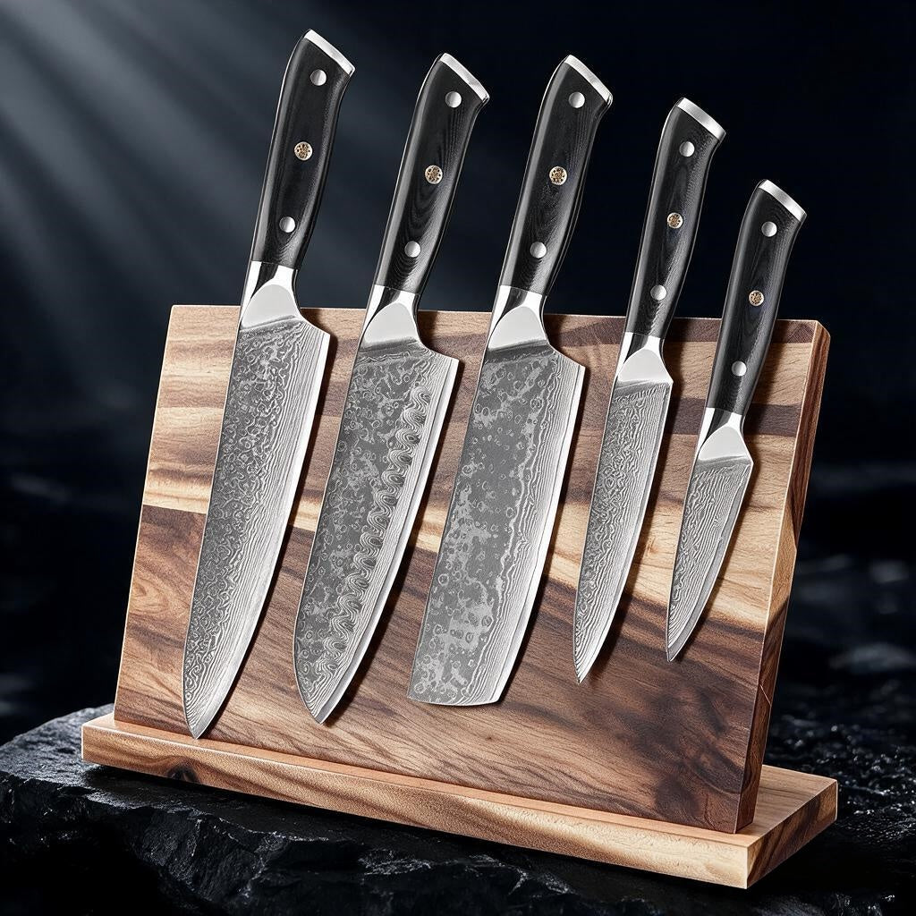 Akarui (あかるい) Japanese Santoku Chef Knife with Ebony Handle