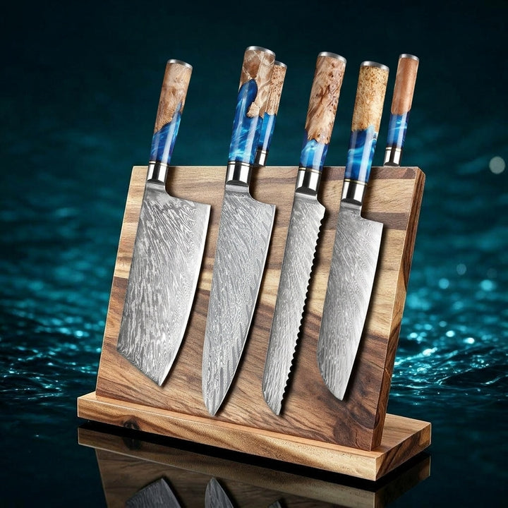 Sakuto Japanese Chef Knife Set, Best Damascus Knives, Ultra Sharp Blade