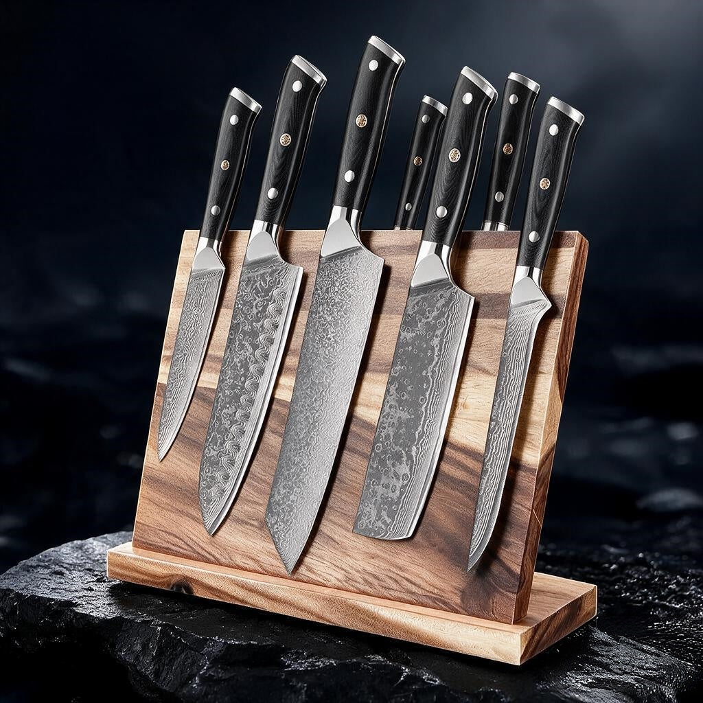 Akarui (あかるい) Japanese Santoku Chef Knife with Ebony Handle