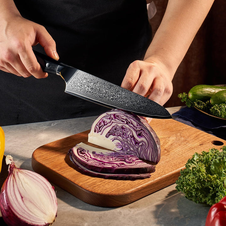 Akarui (あかるい) Japanese Santoku Chef Knife with Ebony Handle