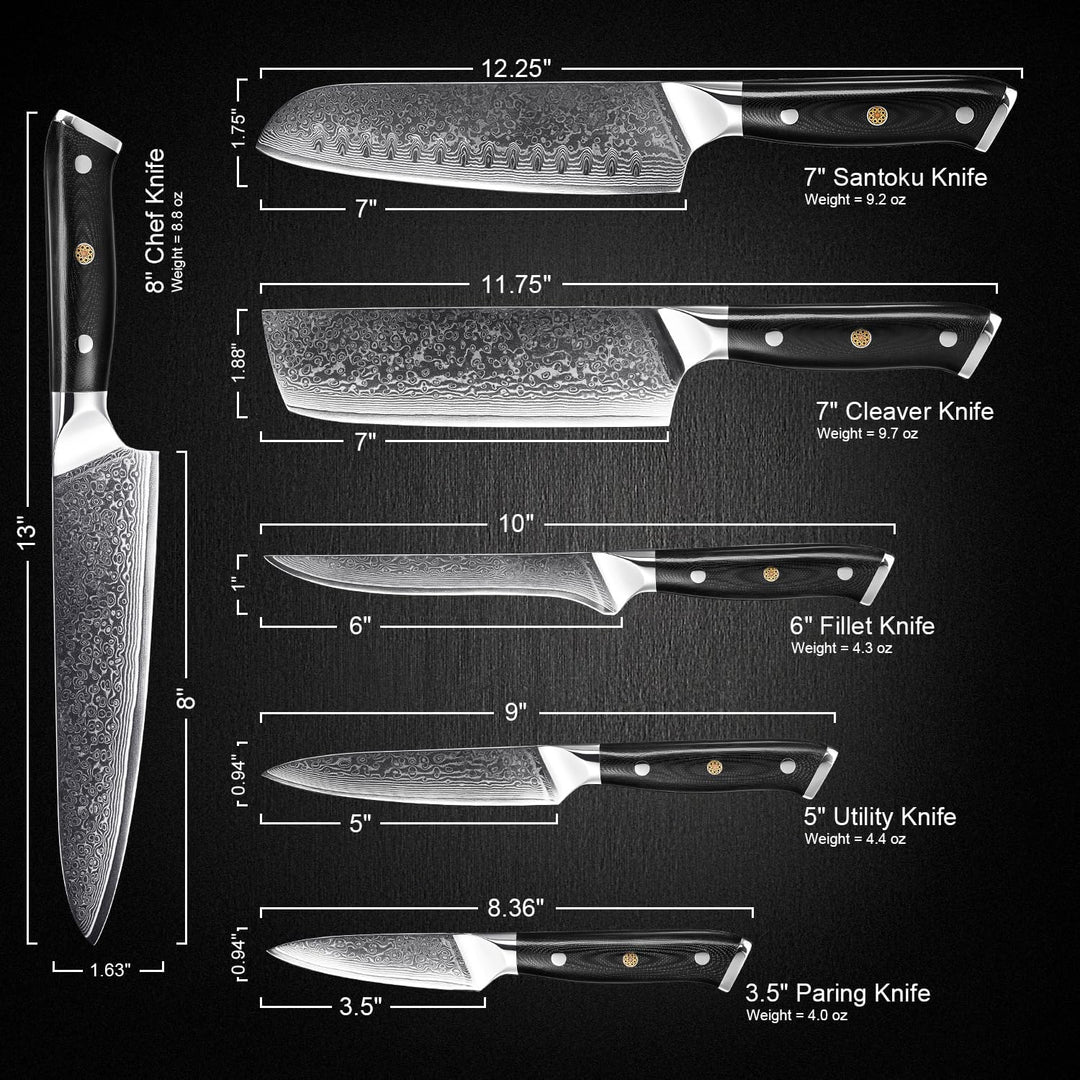 Akarui (あかるい) Japanese Santoku Chef Knife with Ebony Handle