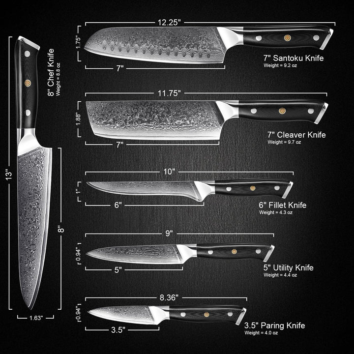 Akarui (あかるい) Japanese Santoku Chef Knife with Ebony Handle