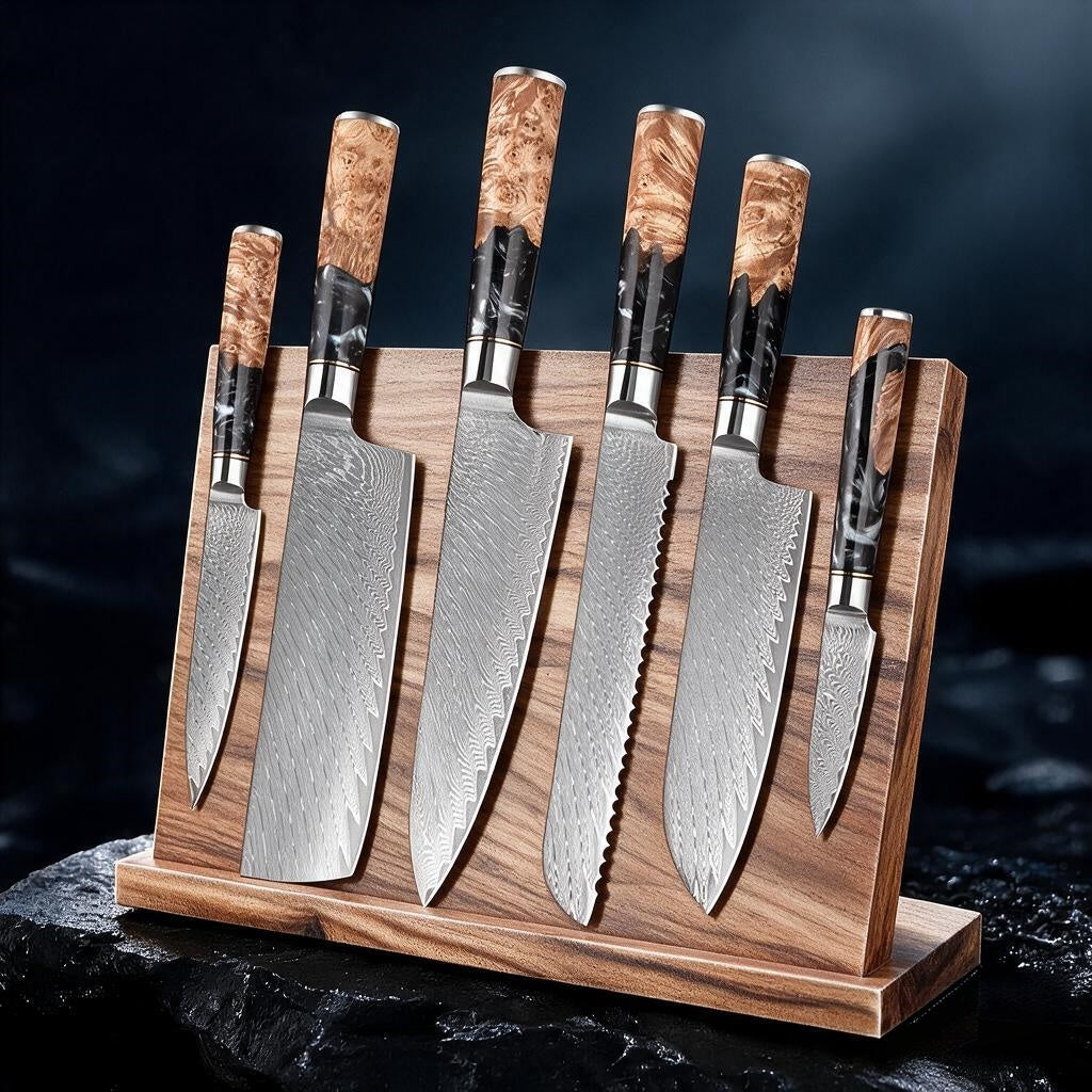 Sakuto Japanese Chef Knife Set, Best Damascus Knives, Ultra Sharp Blade