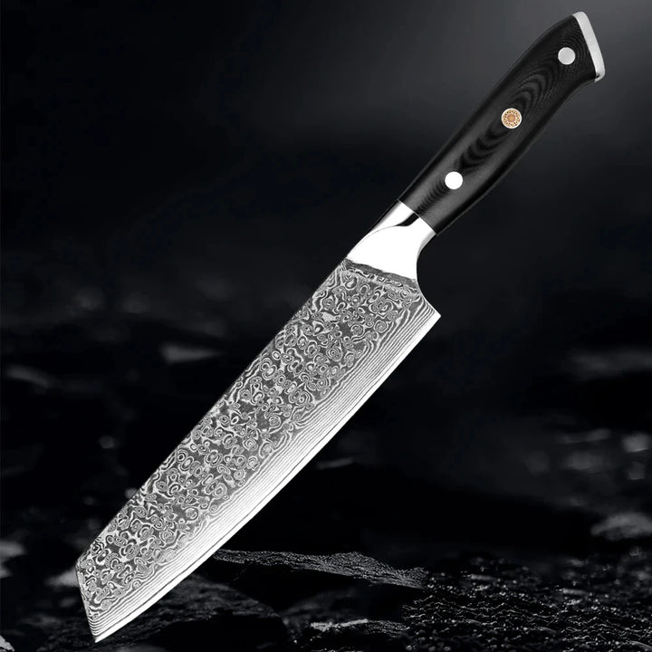 Akarui (あかるい) Japanese Santoku Chef Knife with Ebony Handle