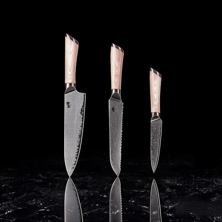 Kasami (かすみ) Japanese Damascus Steel Kitchen Knives Set