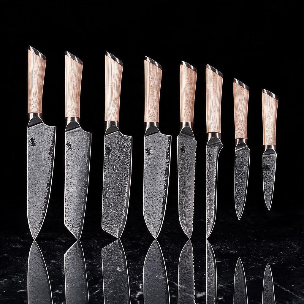 Kasami (かすみ) Japanese Damascus Steel Kitchen Knives Set