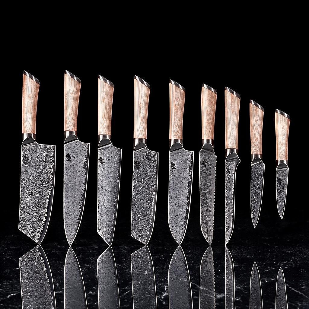 Kasami (かすみ) Japanese Damascus Steel Kitchen Knives Set