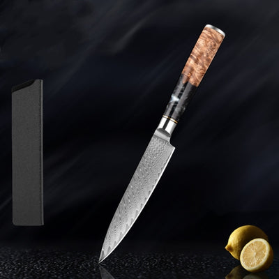 SAKUTO (作東) Japanese Damascus Steel Kitchen Knife Set With Resin Handle