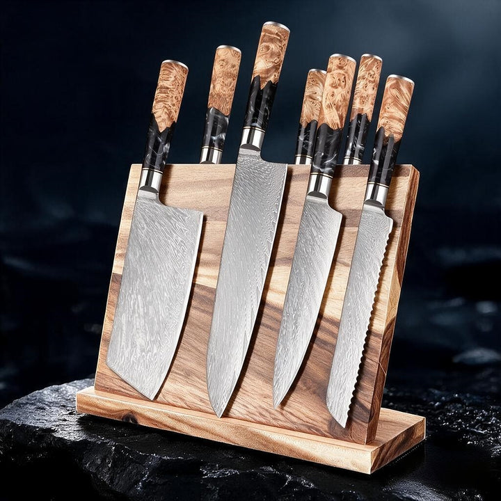 Pro Chef Japanese Damascus Knife Set – Ultra-Sharp Hand-Forged Kitchen Knives