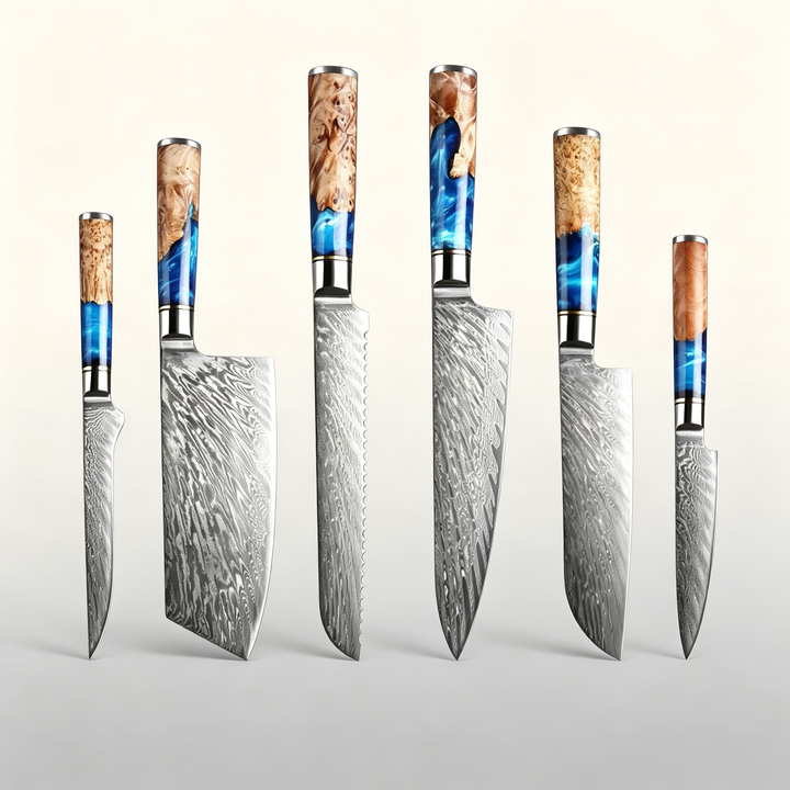 Sakuto Japanese Chef Knife Set, Best Damascus Knives, Ultra Sharp Blade