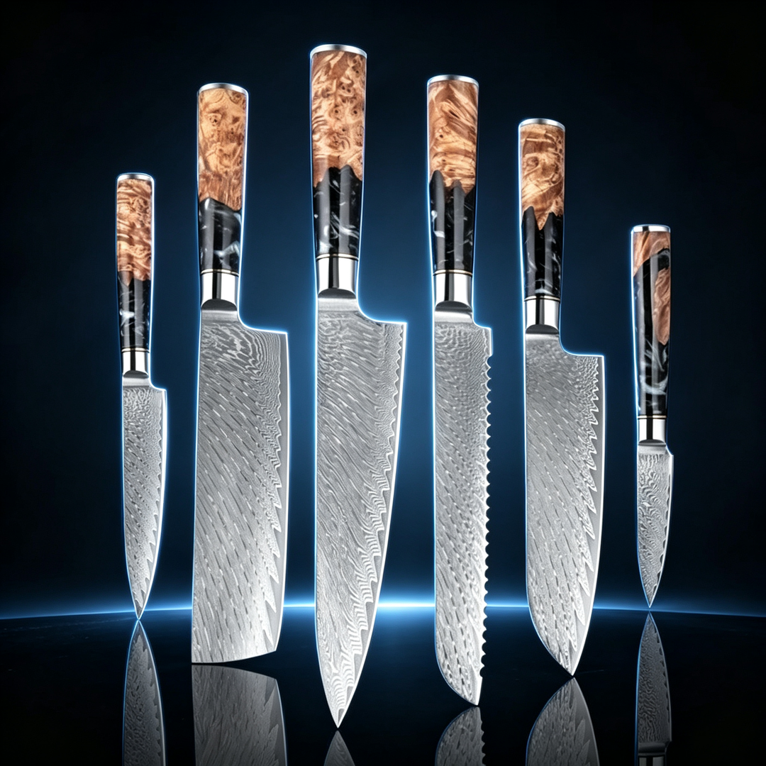 Sakuto Japanese Knives Chef Knife Set, Best Japanese Damascus Knives Ultra Sharp