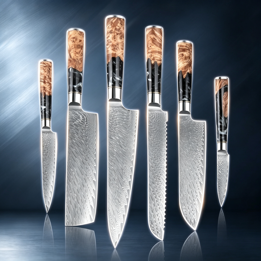 Kitchen Knife Set, Japanese Damascus Steel Set Knife Professional Ultra Sharp Chef Knife