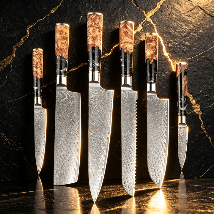 Sakuto Japanese Knives Chef Knife Set, Best Japanese Damascus Knives Ultra Sharp