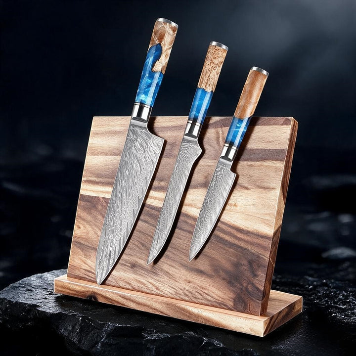 Pro Chef Japanese Damascus Knife Set – Ultra-Sharp Hand-Forged Kitchen Knives