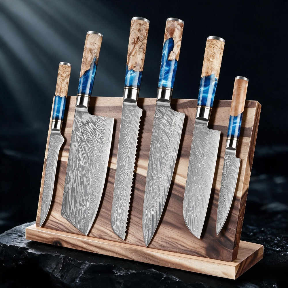 Pro Chef Japanese Damascus Knife Set – Ultra-Sharp Hand-Forged Kitchen Knives