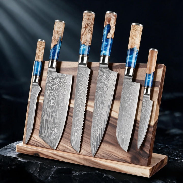 Pro Chef Japanese Damascus Knife Set – Ultra-Sharp Hand-Forged Kitchen Knives