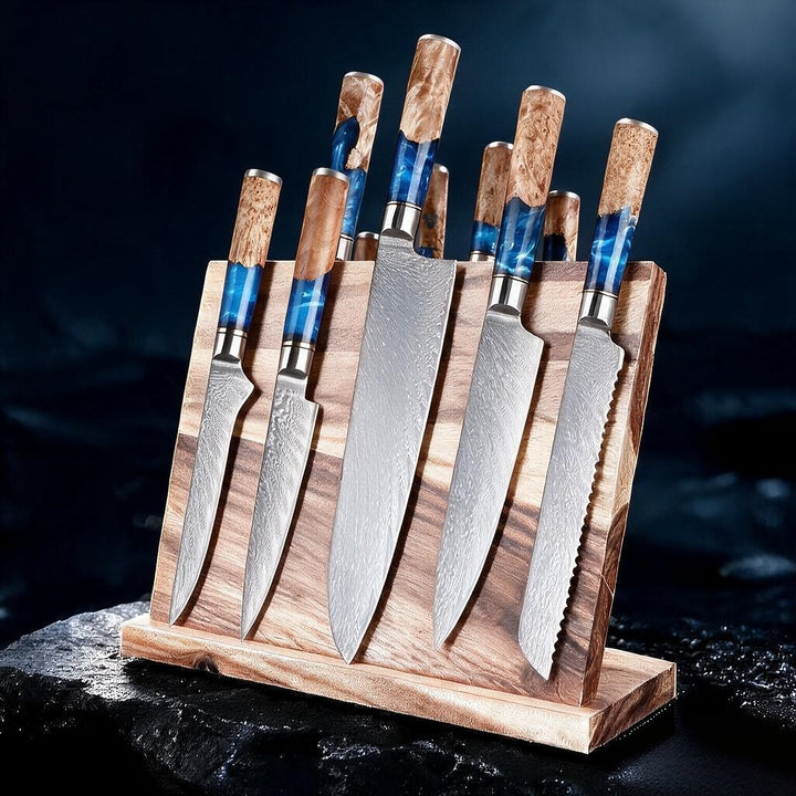 Pro Chef Japanese Damascus Knife Set – Ultra-Sharp Hand-Forged Kitchen Knives