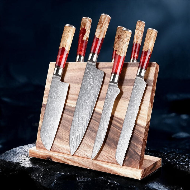 Pro Chef Japanese Damascus Knife Set – Ultra-Sharp Hand-Forged Kitchen Knives