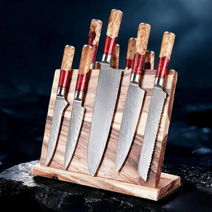 Pro Chef Japanese Damascus Knife Set – Ultra-Sharp Hand-Forged Kitchen Knives
