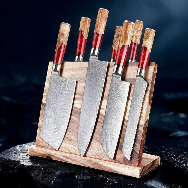 Pro Chef Japanese Damascus Knife Set – Ultra-Sharp Hand-Forged Kitchen Knives