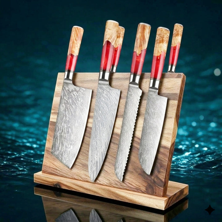 Sakuto Japanese Chef Knife Set, Best Damascus Knives, Ultra Sharp Blade